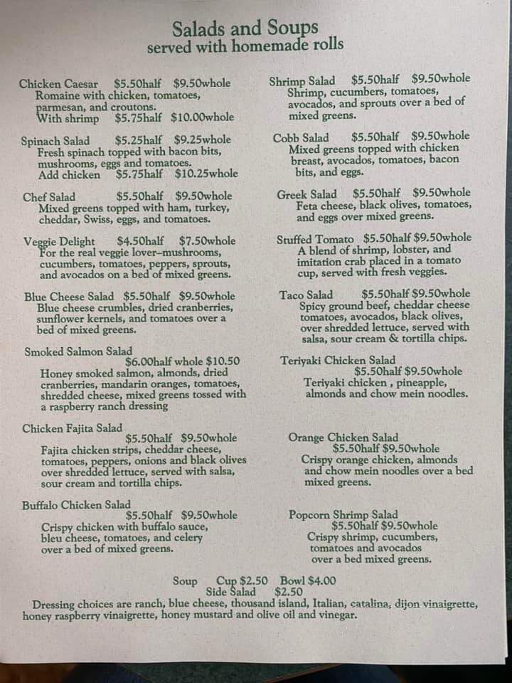 Homemade Kitchen - Livingston, MT menu_pic