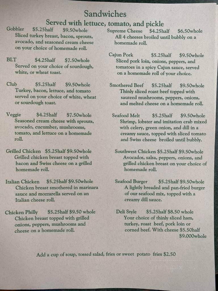 Homemade Kitchen - Livingston, MT menu_pic