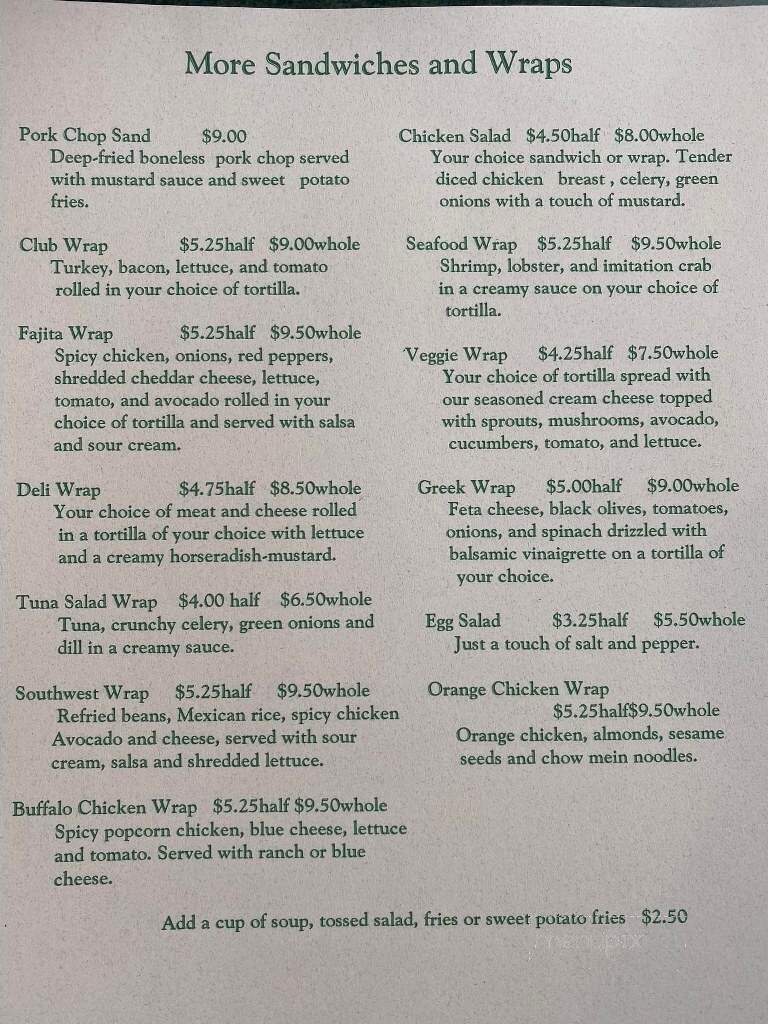 Homemade Kitchen - Livingston, MT menu_pic