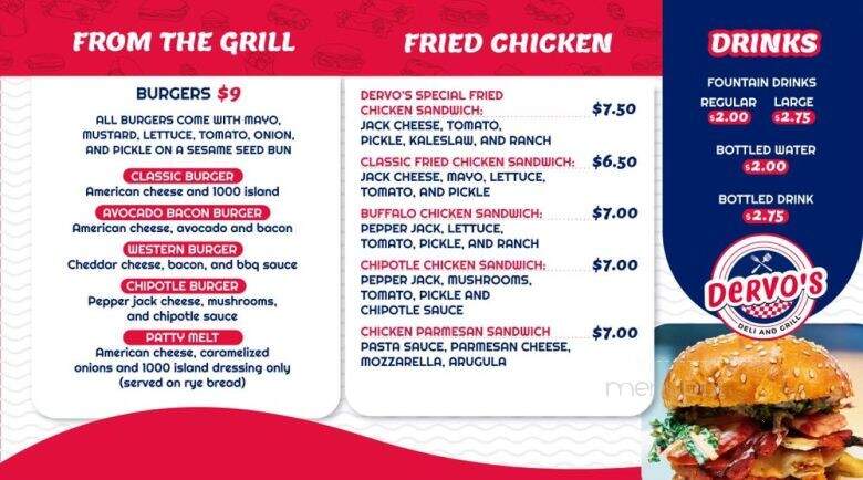 Dervo's Deli and Grill - Fresno, CA menu_pic