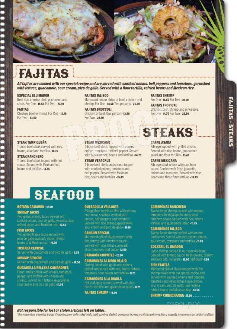 El Jimador - Durant, OK menu_pic