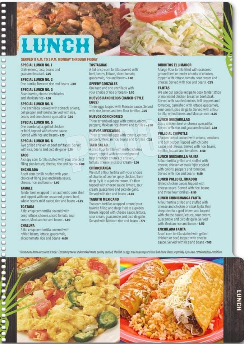 El Jimador - Durant, OK menu_pic
