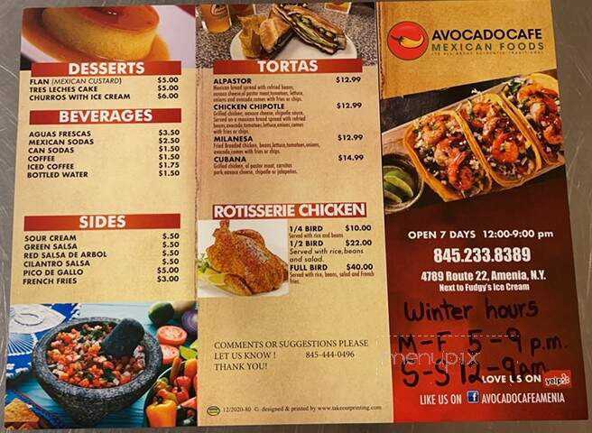 Avocado Cafe - Amenia, NY menu_pic