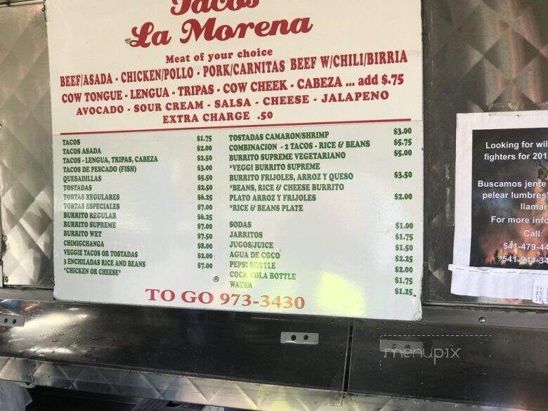 Tacos La Morena - White City, OR menu_pic