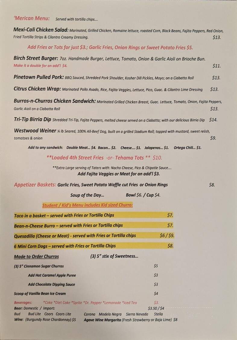 Burros n Churros - Westwood, CA menu_pic