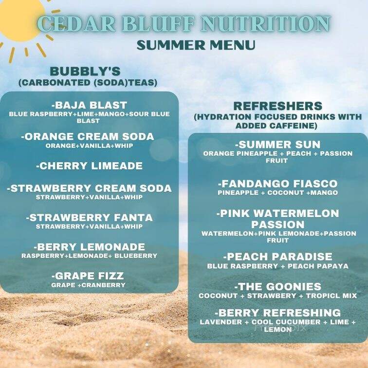 Cedar Bluff Nutrition - Knoxville, TN menu_pic