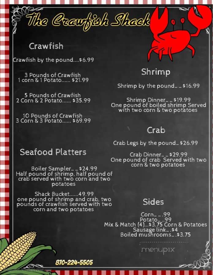 The Crawfish Shack - Monticello, AR menu_pic