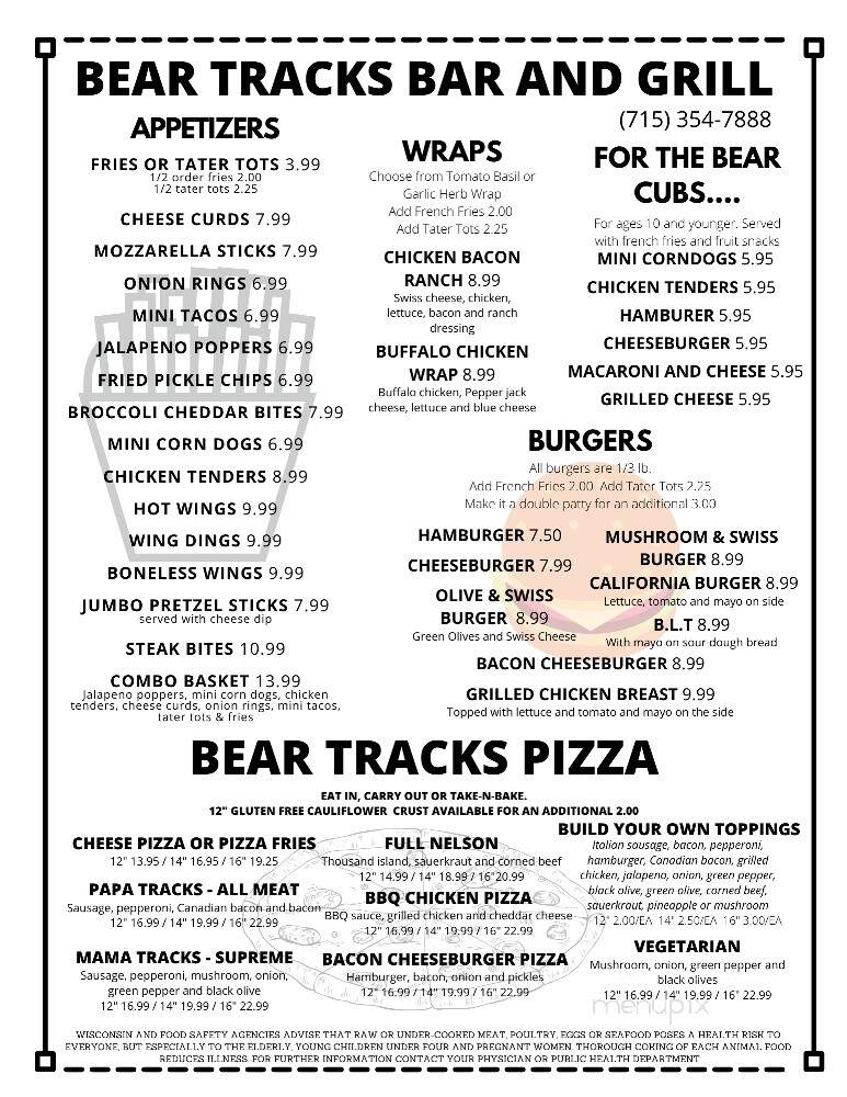 Bear Tracks Bar & Grill - Birchwood, WI