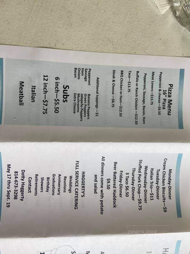 Dotty Haggerty's Ice Cream and More - Franklin, PA menu_pic