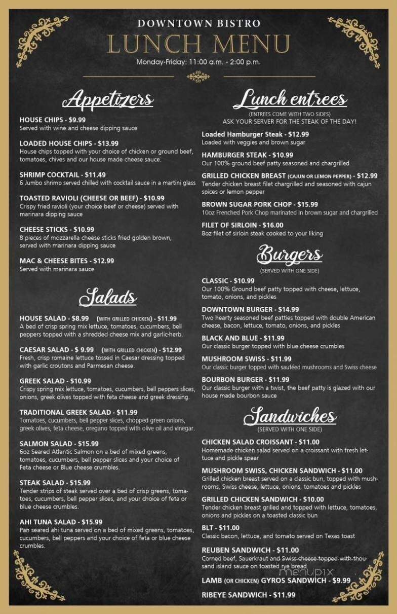 Downtown Bistro - Kennett, MO menu_pic