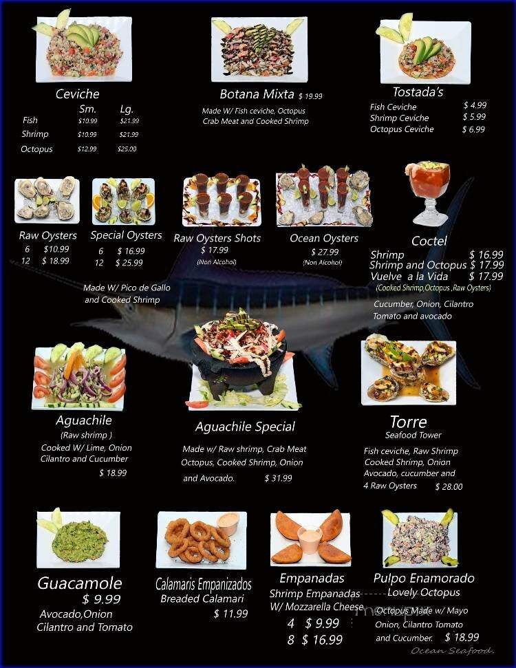 Ocean Seafood - Lindenhurst, IL menu_pic
