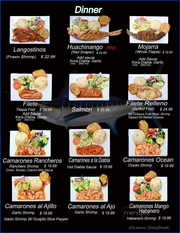 Ocean Seafood - Lindenhurst, IL menu_pic