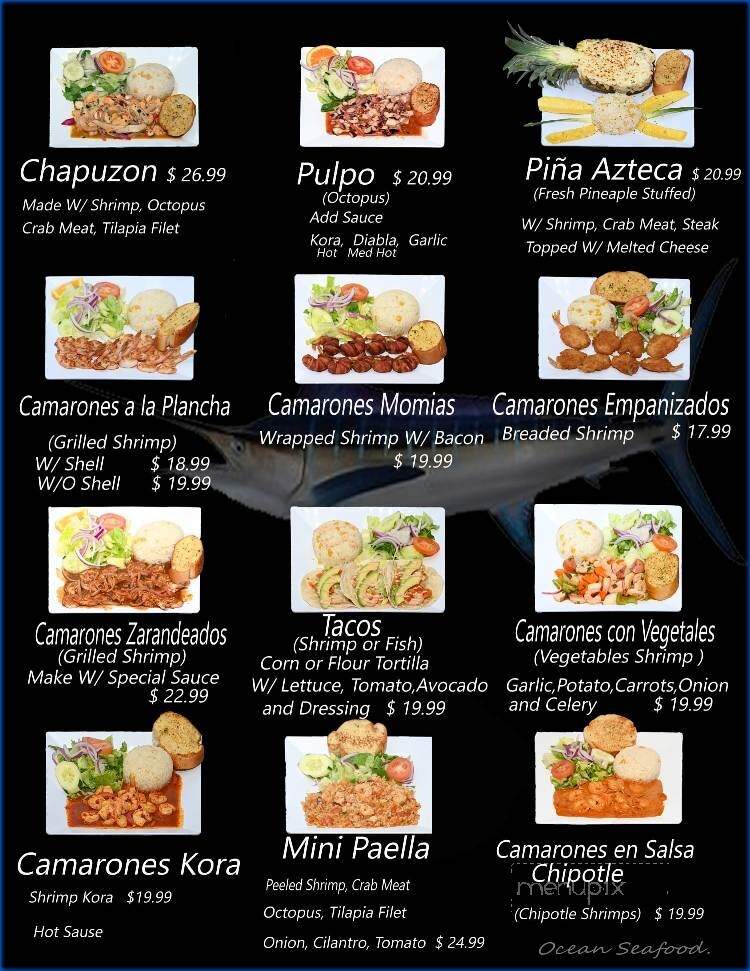 Ocean Seafood - Lindenhurst, IL menu_pic