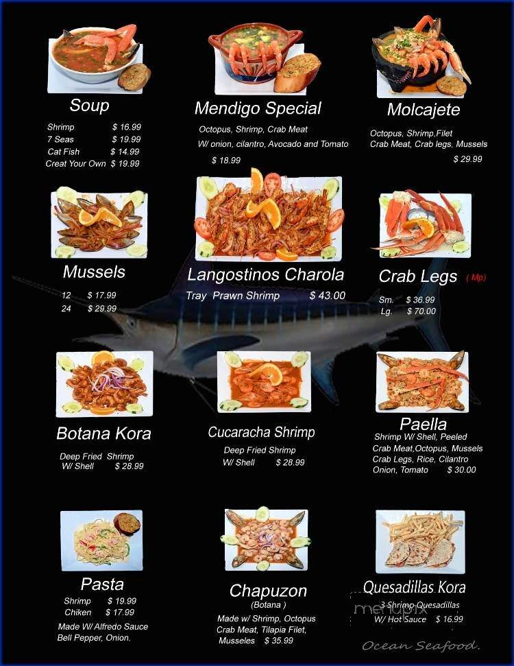 Ocean Seafood - Lindenhurst, IL menu_pic