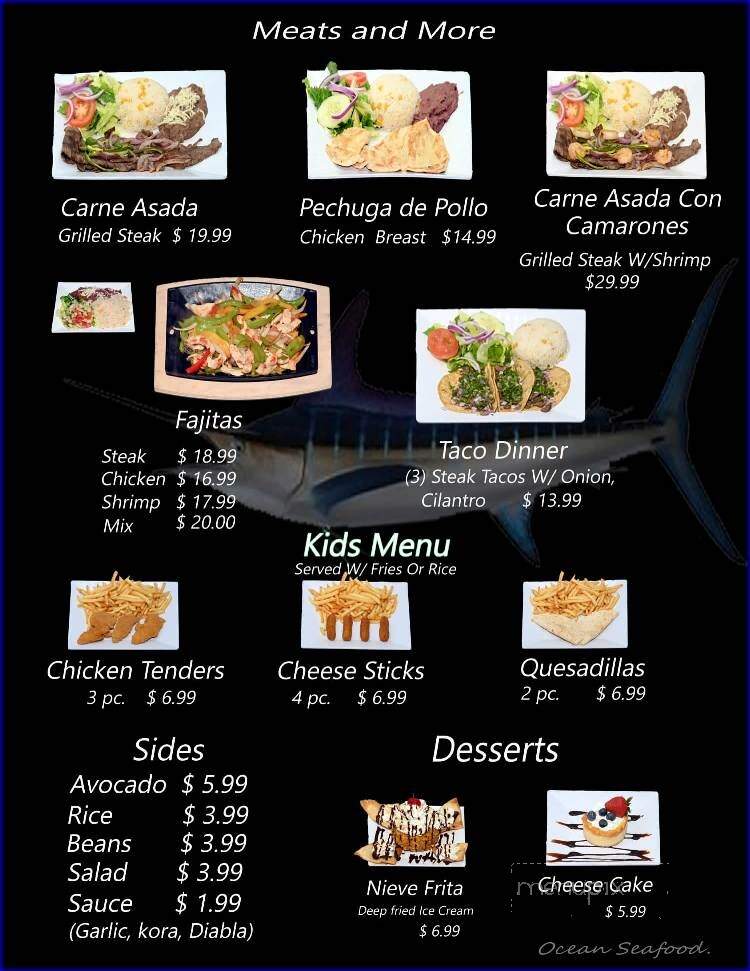 Ocean Seafood - Lindenhurst, IL menu_pic