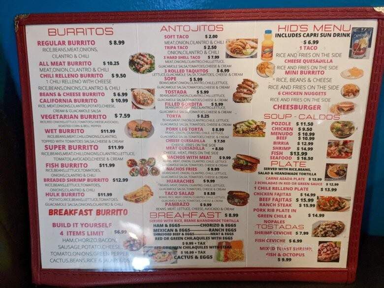 El Taco Yama - Visalia, CA menu_pic