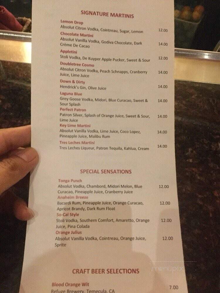 Grappa Lounge - Anaheim, CA menu_pic