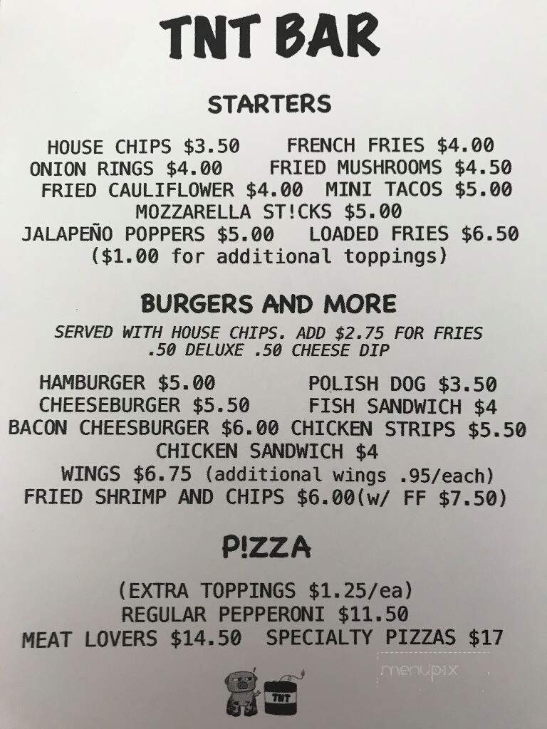 TNT - Rogers City, MI menu_pic