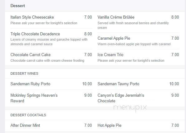 Tony's Steakhouse - Yakima, WA menu_pic