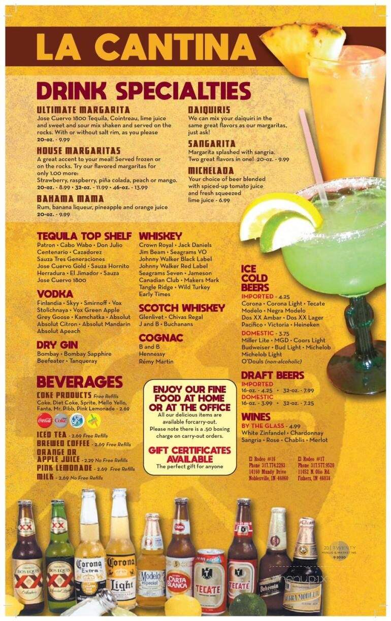 El Rodeo Mexican Restaurant - Fishers, IN menu_pic