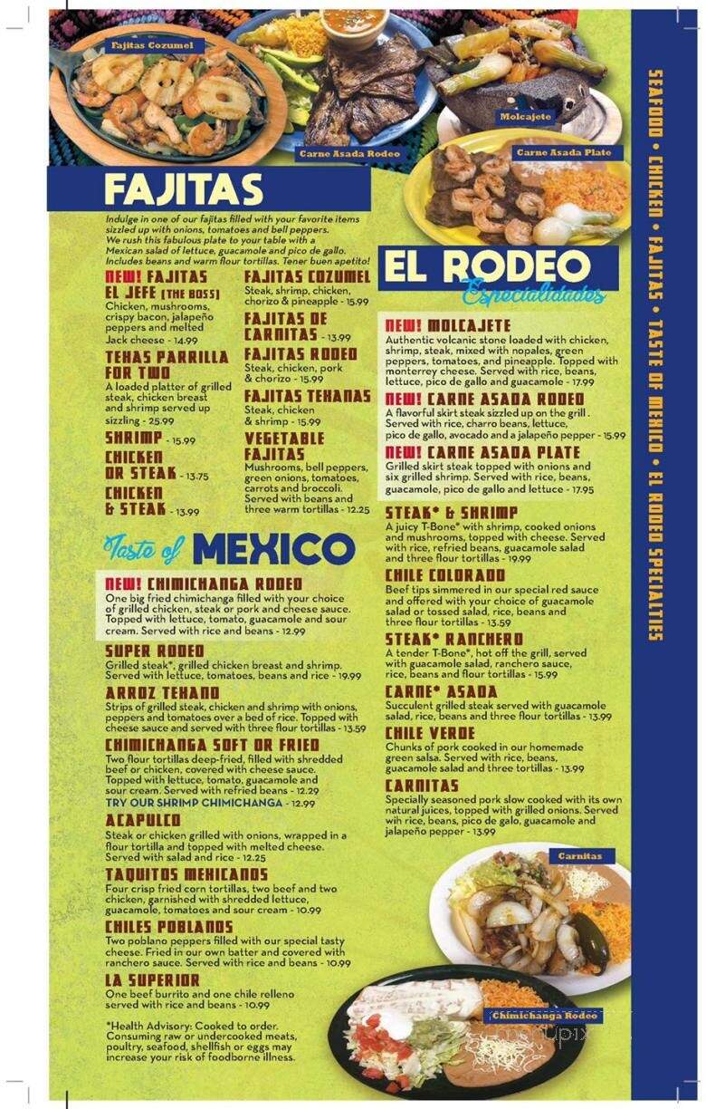El Rodeo Mexican Restaurant - Fishers, IN menu_pic