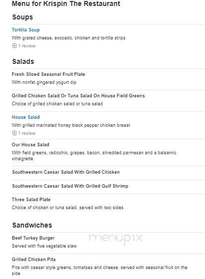 Krispin To Go - Dallas, TX menu_pic