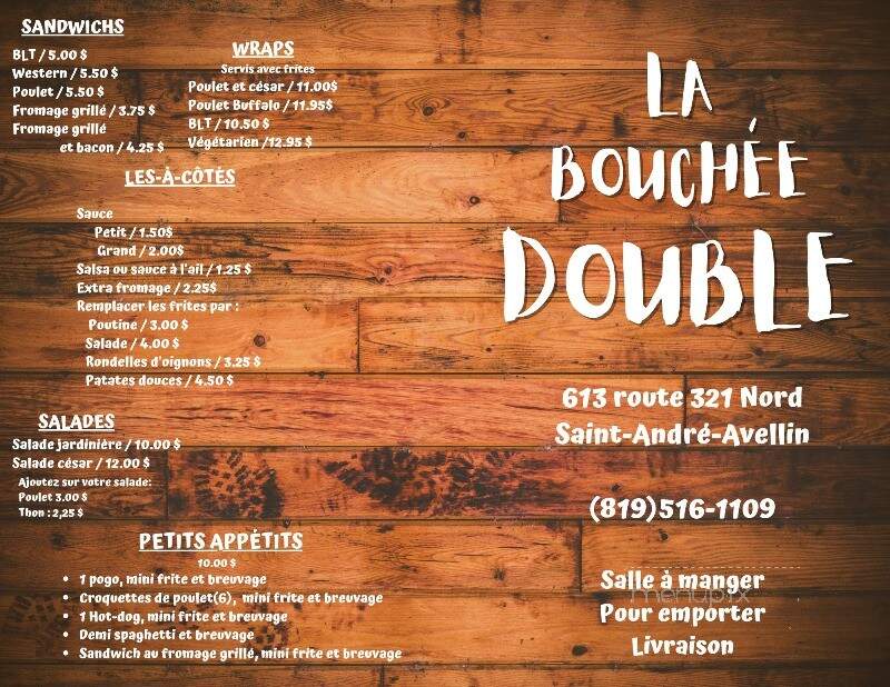 Casse-Croute La Bouchee-Double Enr - Saint-Andre-Avellin, QC