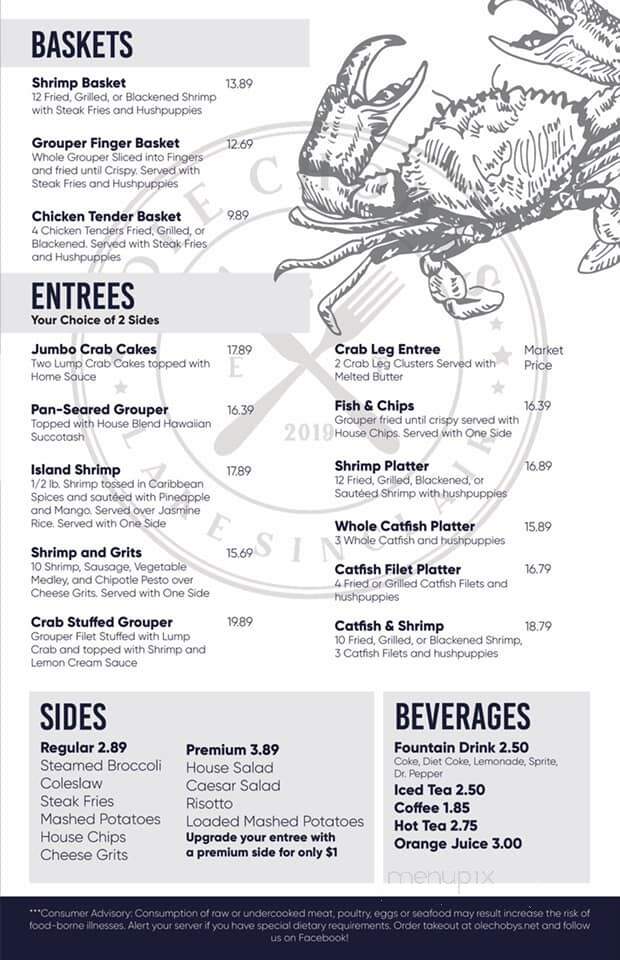 Choby's At Little River - Milledgeville, GA menu_pic