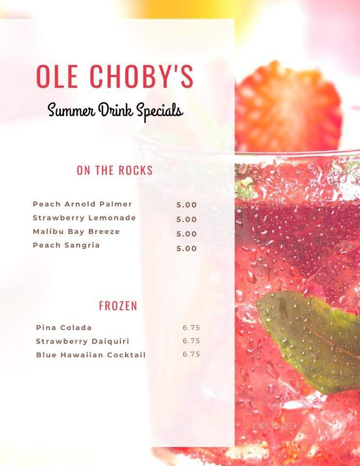 Choby's At Little River - Milledgeville, GA menu_pic
