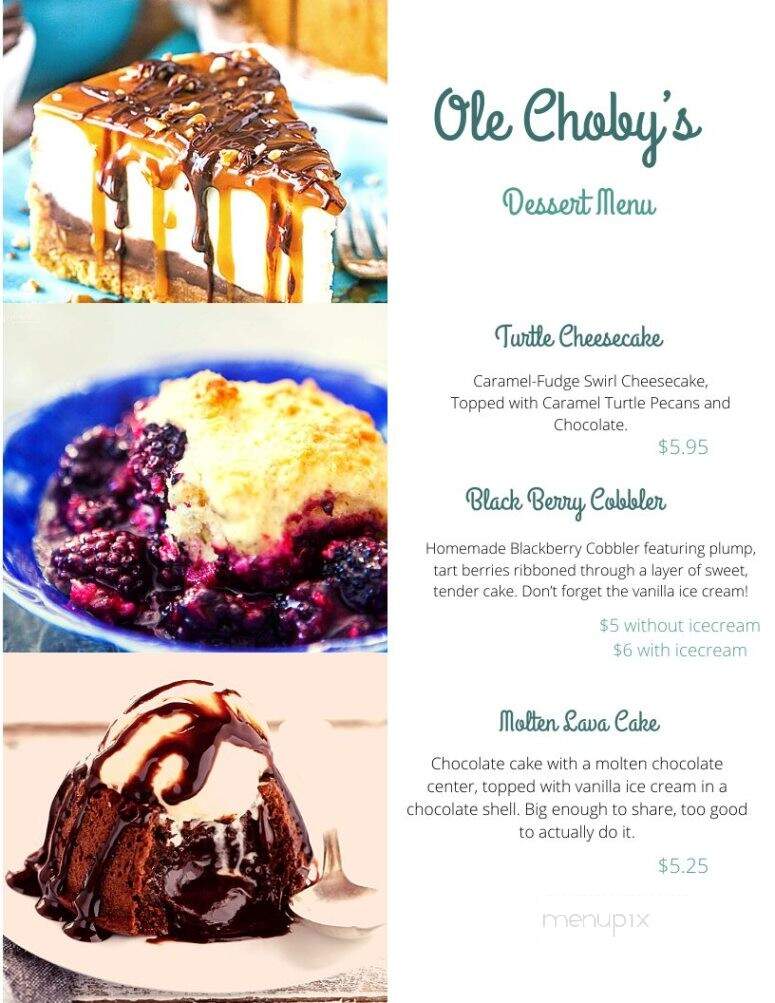 Choby's At Little River - Milledgeville, GA menu_pic