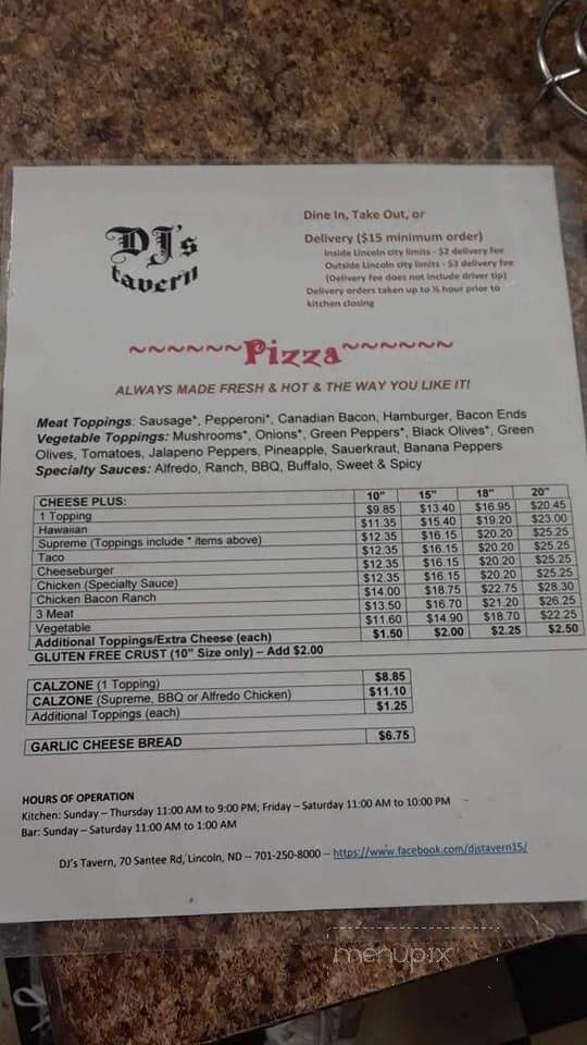 D J's Pizza & Lounge - Lincoln, ND