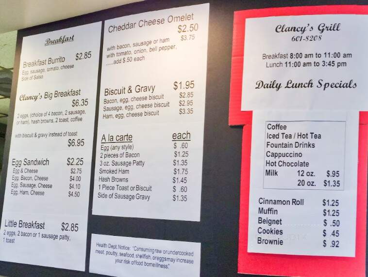 Clancy's Grill - Oklahoma City, OK menu_pic