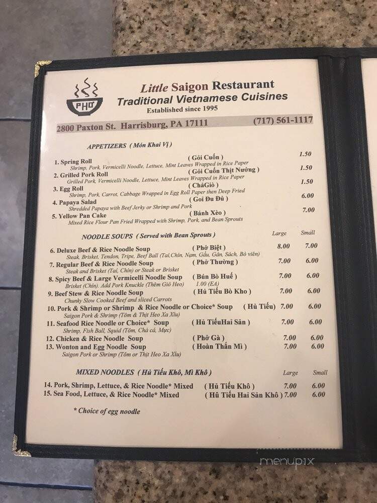 Little Saigon Restaurant - Harrisburg, PA menu_pic