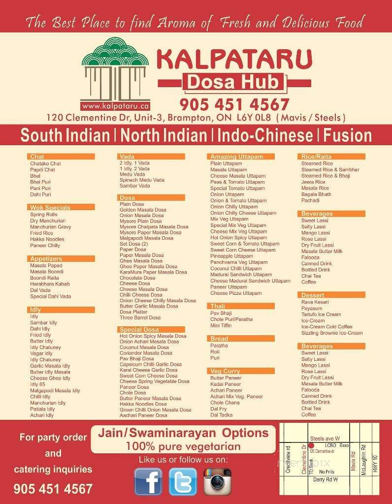 Kalpataru Dosa Hub - Brampton, ON menu_pic