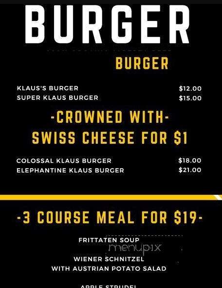 Klaus's Schnitzel - North Vancouver, BC menu_pic
