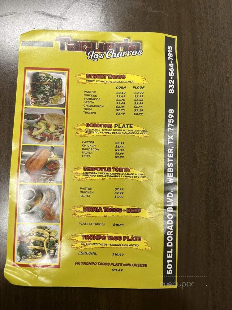 Taqueria Los Charros - Webster, TX menu_pic