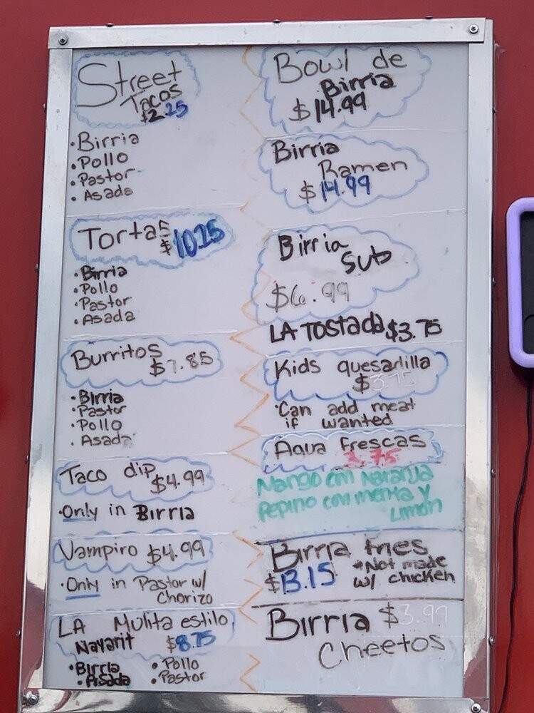 Pancho's Birrias y Mas - Lakewood, CO menu_pic