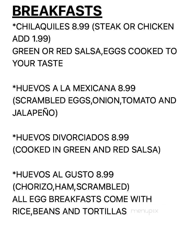 Taqueria Morelia and Mexican Grill - Portland, TN menu_pic