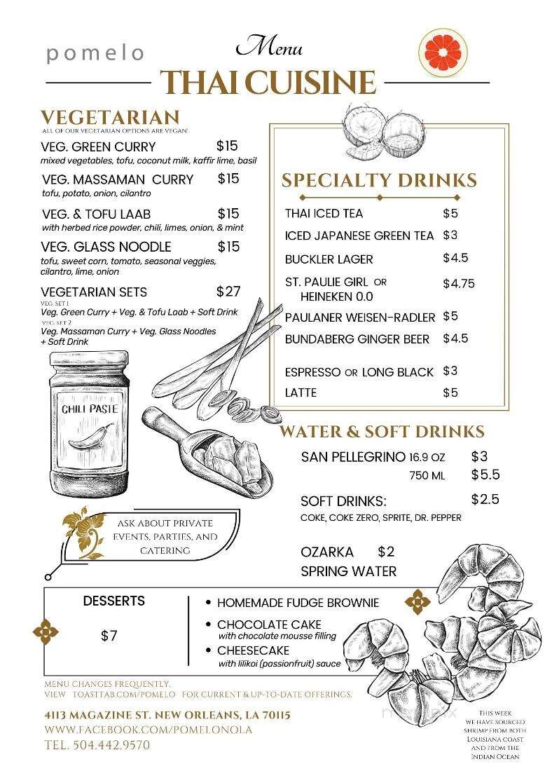 Pomelo NOLA - New Orleans, LA menu_pic