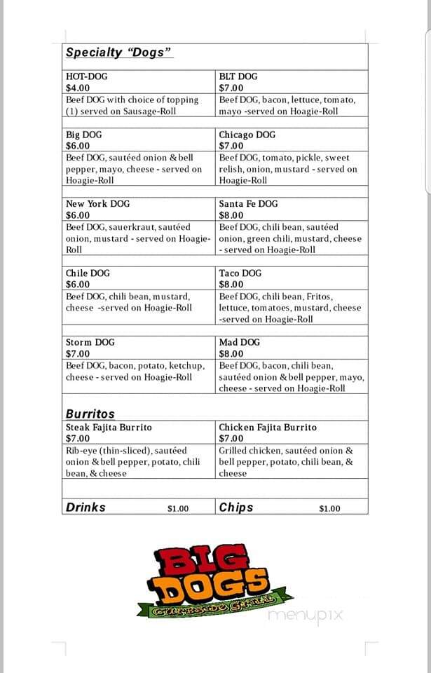 Big Dog's - Carlsbad, NM menu_pic