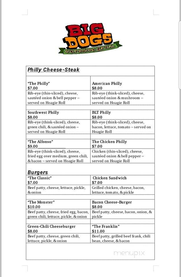 Big Dog's - Carlsbad, NM menu_pic
