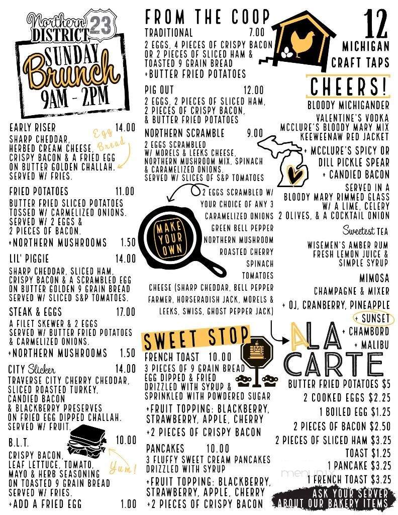 Northern District 23 - Standish, MI menu_pic