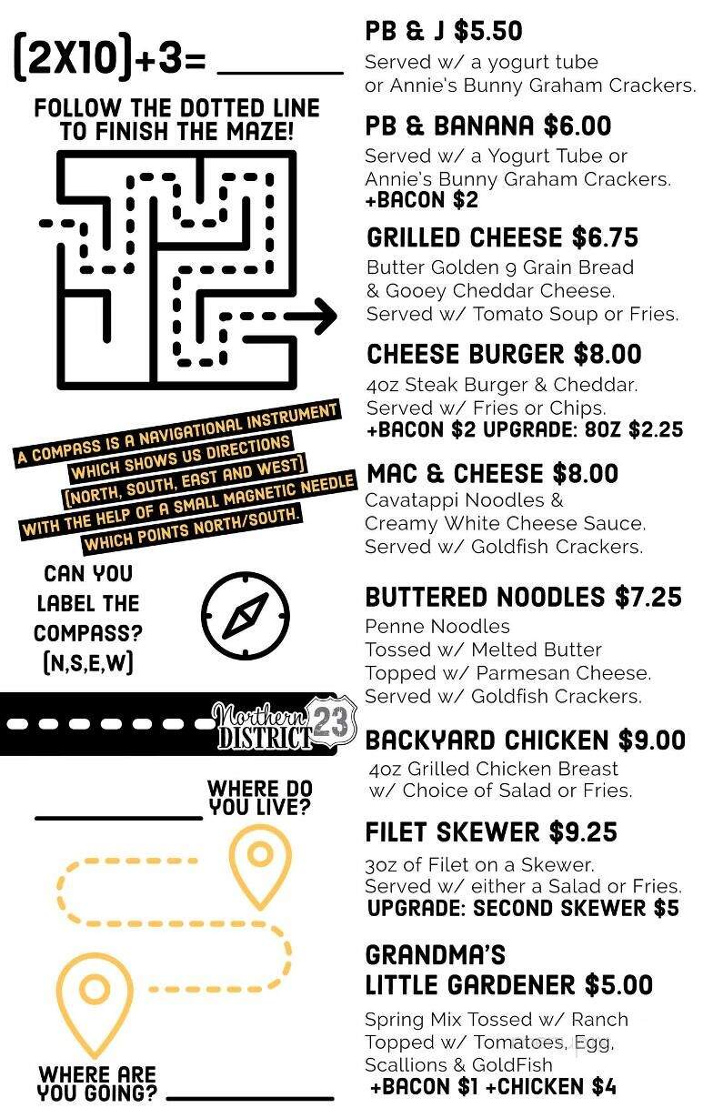 Northern District 23 - Standish, MI menu_pic