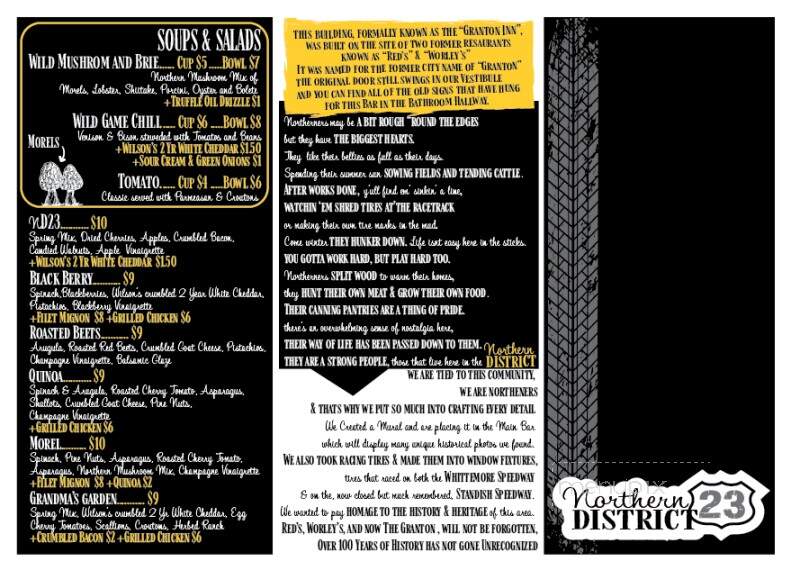 Northern District 23 - Standish, MI menu_pic