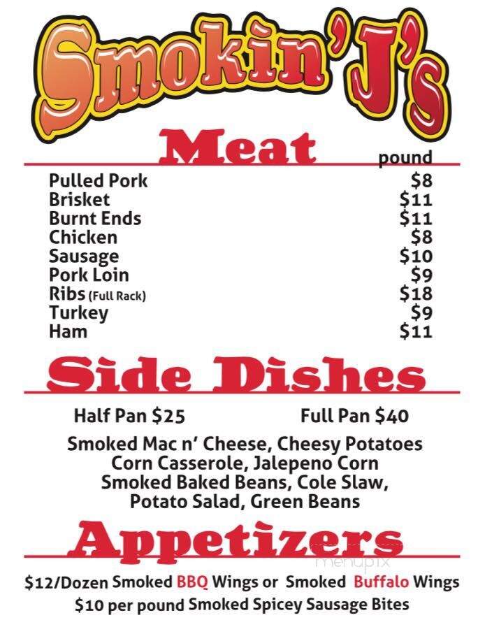 Lynnville's Smokin' J's BBQ - Lynnville, IA menu_pic