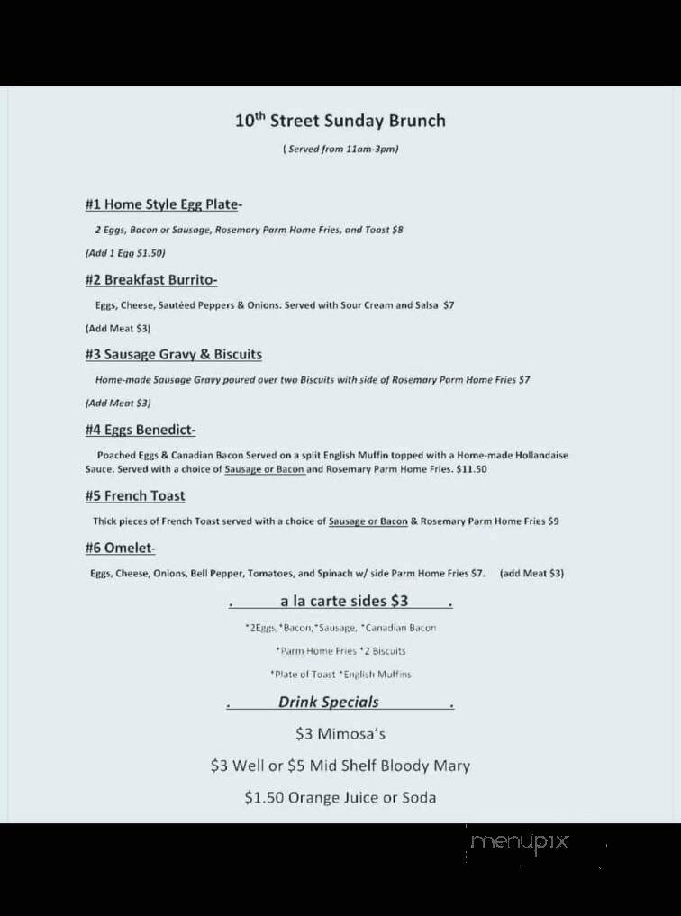 10th Street Bar and Grill - Surf City, NC menu_pic