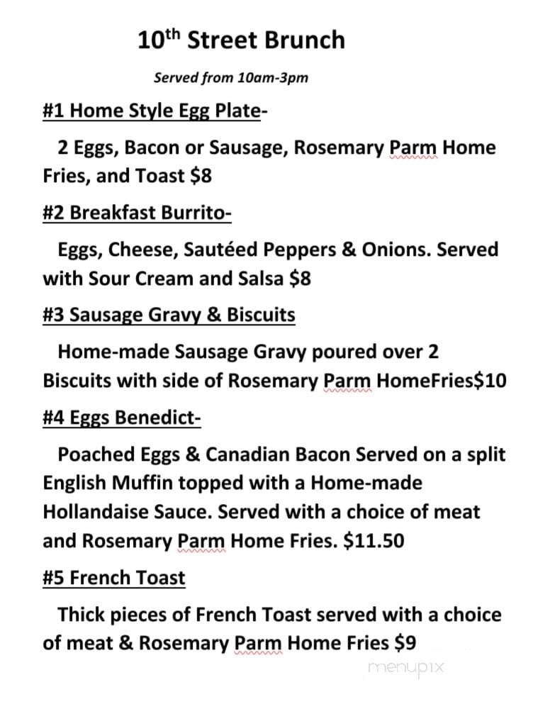 10th Street Bar and Grill - Surf City, NC menu_pic