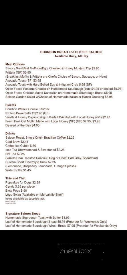 Bourbon Cafe and Coffee Saloon - Bourbon, MO menu_pic