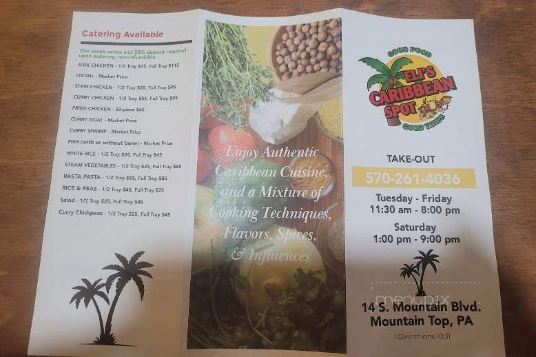 Eli's Caribbean Spot - Mountain Top, PA menu_pic