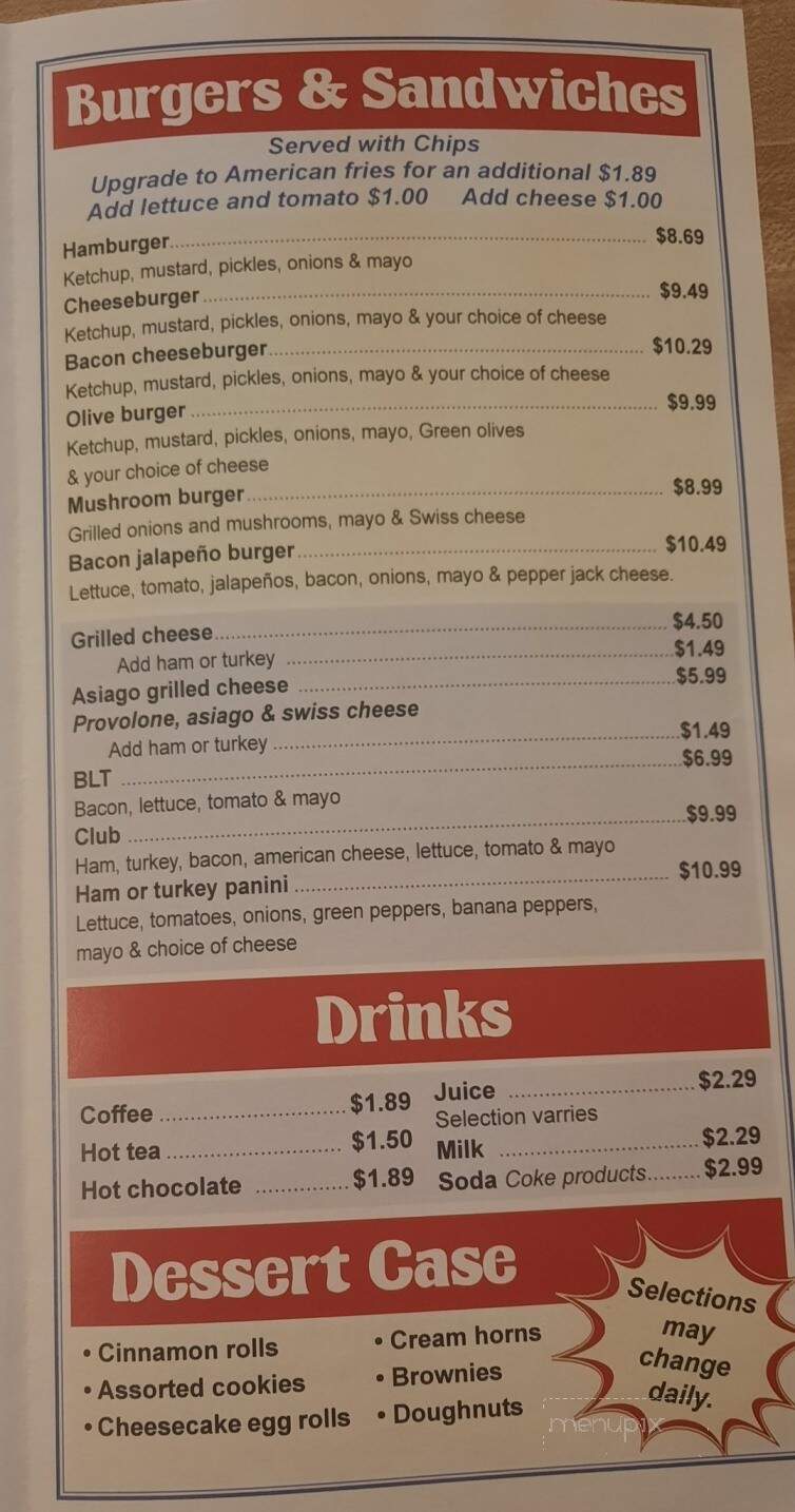 Tammy's Bakery & Cafe - Laingsburg, MI menu_pic